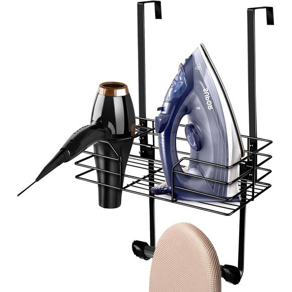 Ironing Board Hanger Over The Door Ironing Board Holder Door Mount Storage Black - Picture 1 of 11